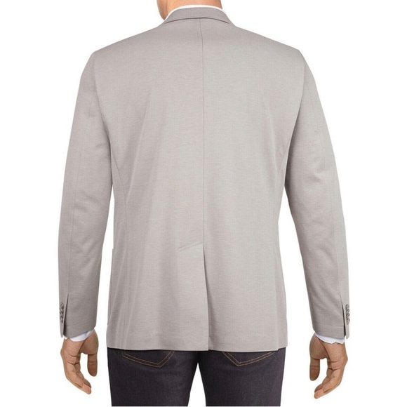 Tommy Hilfiger Modern-Fit Solid Textured Knit Sport Coat Mens 42S Light Grey - Picture 2 of 9